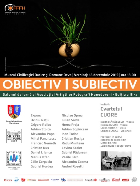 „OBIECTIV / SUBIECTIV” - Salonul de Iarnă al artiștilor fotografi hunedoreni, ediția a III-a – 18 decembrie 2019 ora 18.00