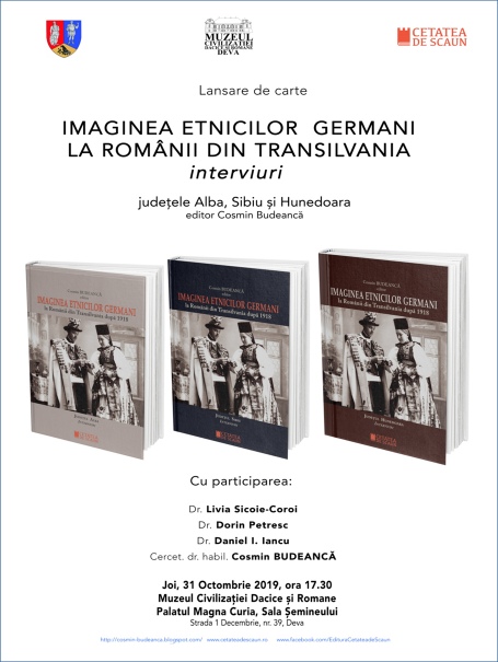 Lansare de carte: IMAGINEA ETNICILOR GERMANI LA ROMÂNII DIN TRANSILVANIA DUPĂ 1918. INTERVIURI